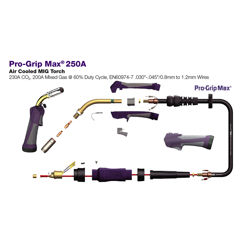 Горелка для полуавтомата PARWELD PRO-GRIP MAX 250A 3 м