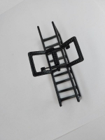 Заколка-краб для волос. Металл. Цвет Черный графит. Квадратная. Усиленная