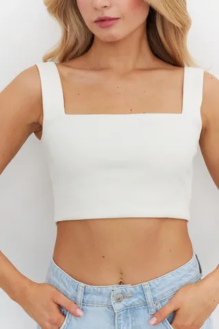 Кроп топ кремовый