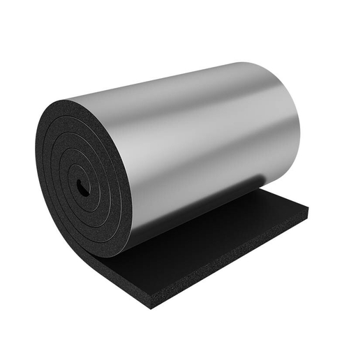 Рулон теплоизоляционный из вспененного каучука РУ-ФЛЕКС СТ ПРОМ АЛЮ DN 8, толщина 25, ширина 1000мм  с комбинированным покрытием из алюминиевой фольги и прочных полимерных материалов