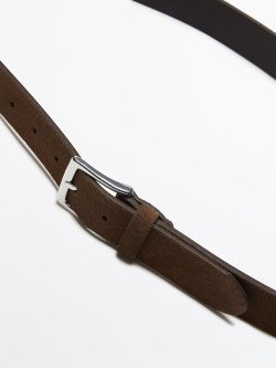 Massimo Dutti Замшевый кожаный ремень, табачный