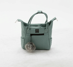 Детская коляска Adamex Porto Retro Deluxe 2 в 1 PO-SA20 (СЕРО-ЗЕЛЕНАЯ КОЖА)