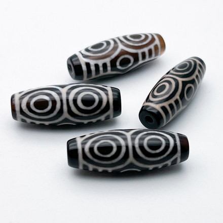 Бусина "Дзи" Дракон, тонированный халцедон, размер около 30*10 мм, цена за 1 шт