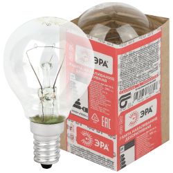 Лампа накаливания ЭРА ДШ 230-40-E14-Г 40Вт 230В шар прозрачный в гофре E14