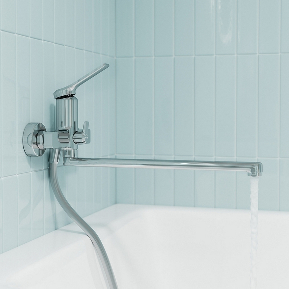 Смеситель для ванны и раковины 35к IDDIS PARSB02i10WA "Parker" без душ. аксессуаров,  ХРОМ