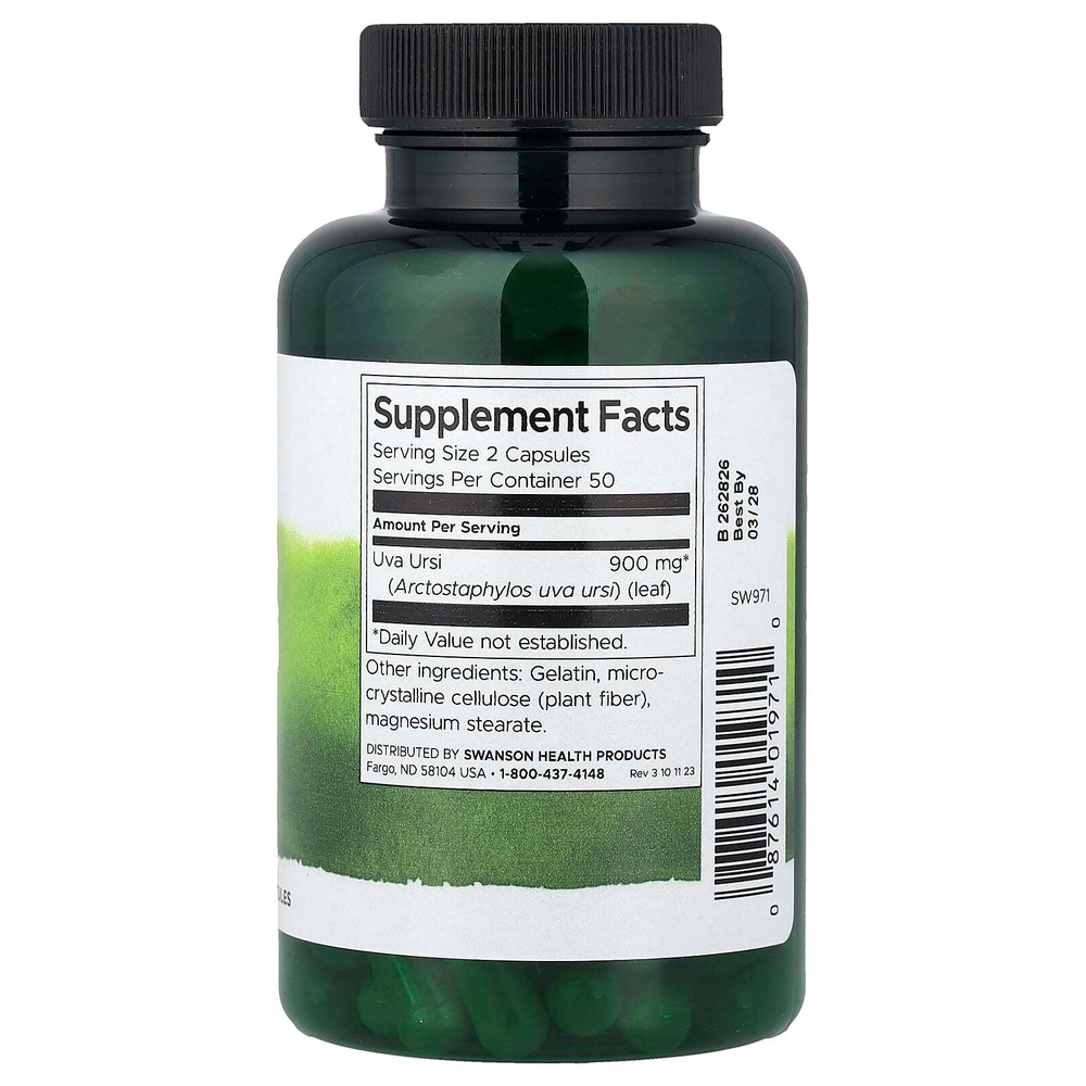 Swanson, листья толокнянки обыкновенной Full Spectrum®, 450 мг, 100 капсул