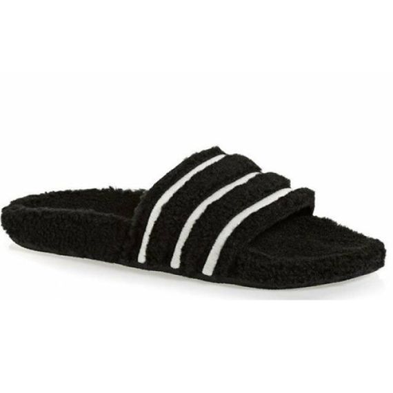 Adidas Adilette Slide 'Black Teddy Fleece'