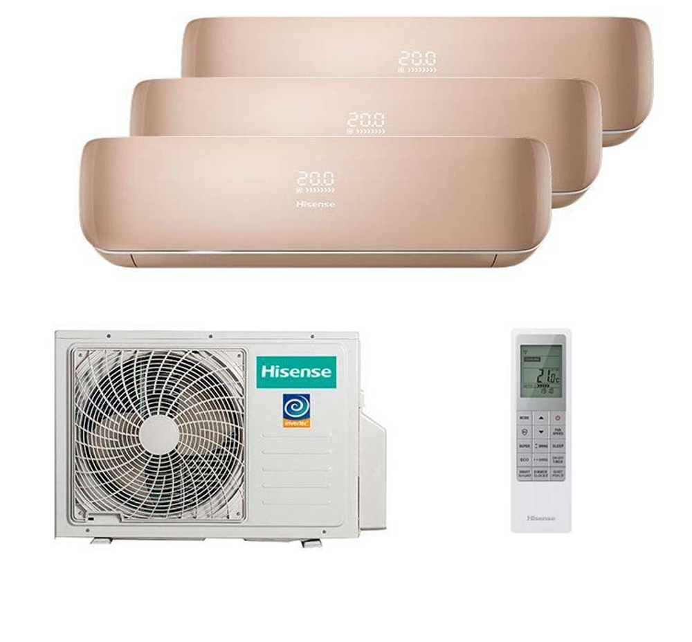 Мультисплит система на 3 комнаты Hisense AMS-09UW4RVETG00(C) x 2 + AMS-12UW4RVETG00(C) / AMW3-24U4RJC