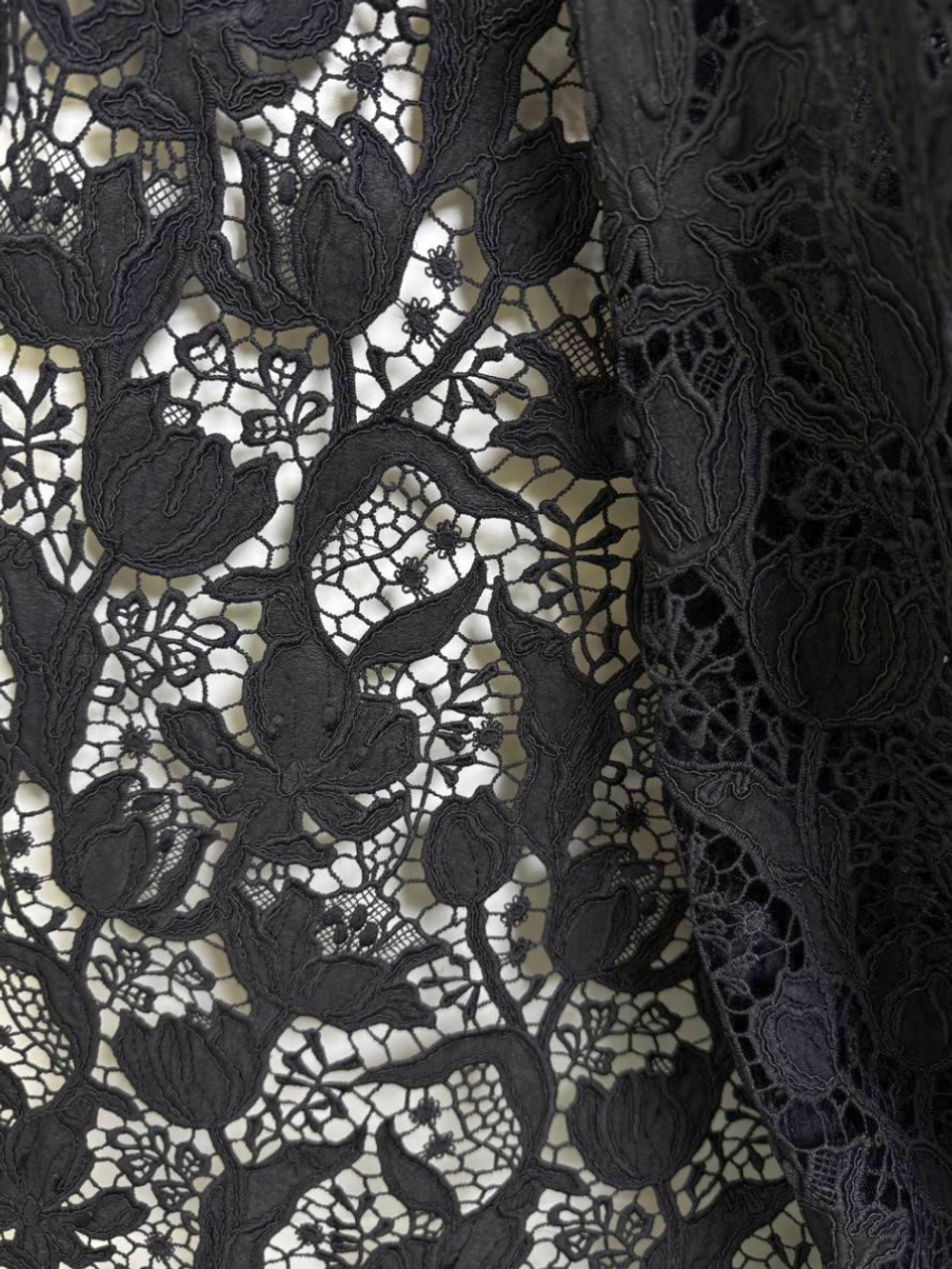 кружевное полотно, ришелье, черный