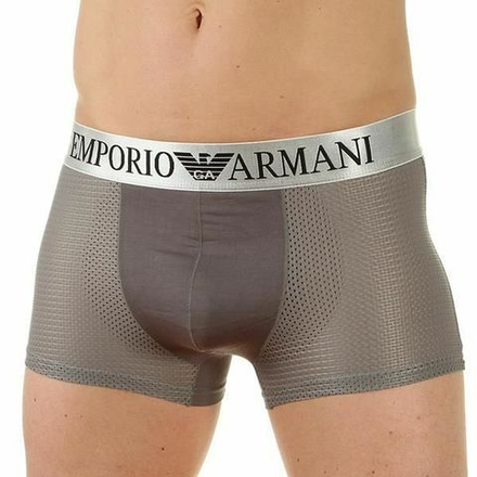 Мужские трусы боксеры серые Emporio Armani в сетку