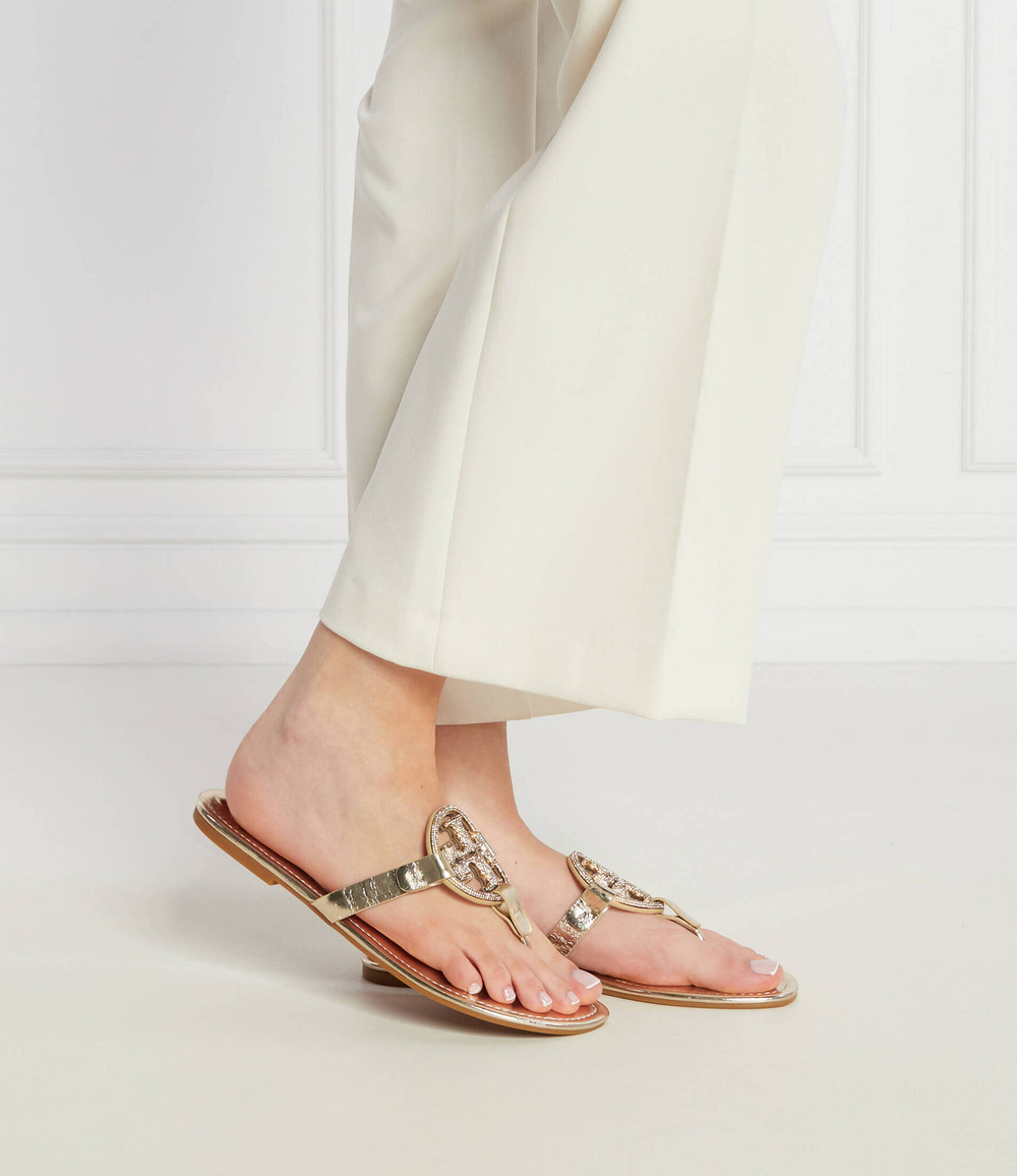 Кожаные вьетнамки MILLER PAVE TORY BURCH - золотой(153708)