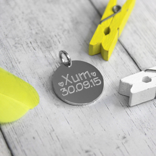 Подвеска с гравировкой на заказ, 20 мм (сталь)