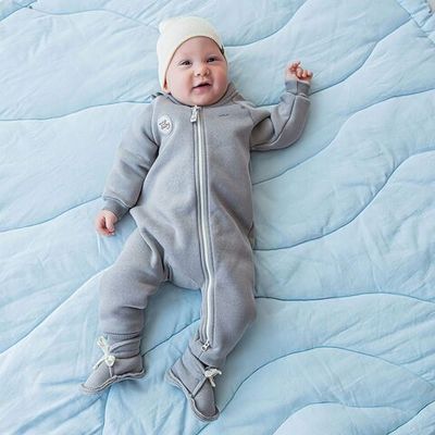 Warm hooded jumpsuit 3-18 months - Ash