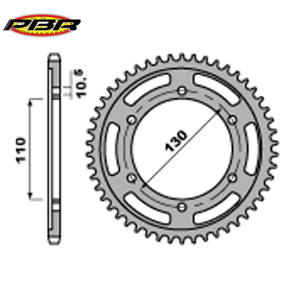 PBR 24147C45 звезда задняя (ведомая), 47 зубьев