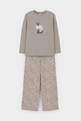 пижама  для девочки  К 1623/пыльно-оливковый,полевые цветы