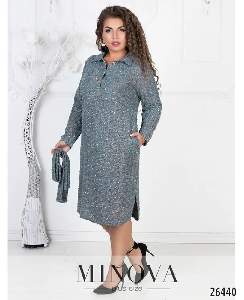 Платье 329-1-серый Minova