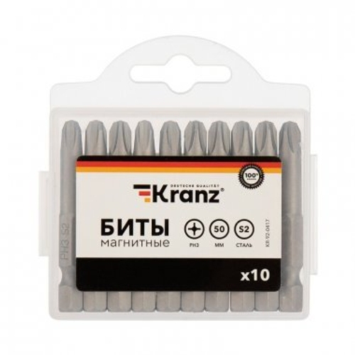 Бита PH3*50 мм для шуруповерта сталь S2 KRANZ
