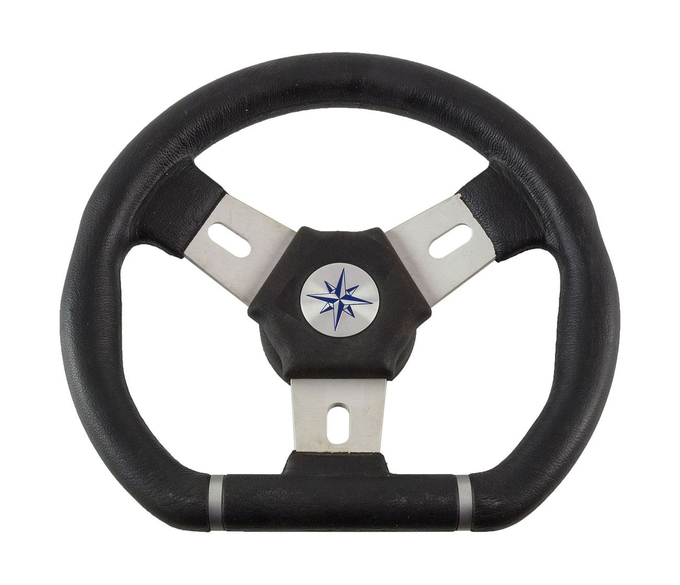 Рулевое колесо ELBA SPORT обод черный, спицы серебряные д. 280 мм