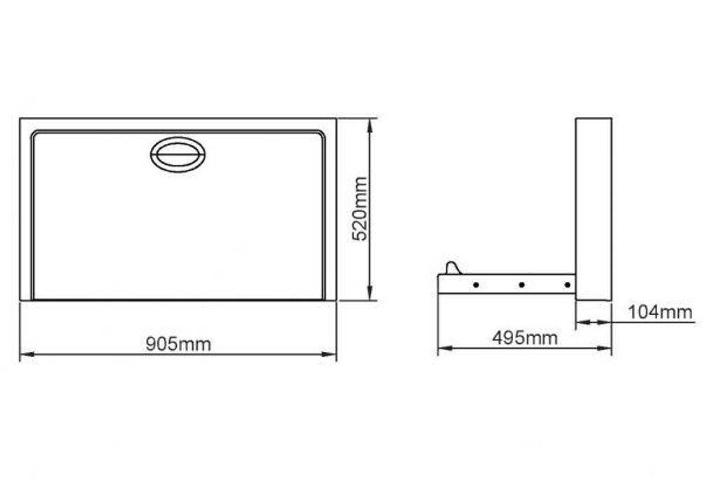 Пеленальный стол нерж. сталь/ полиэтилен NOFER 09203.2.S матовый