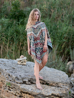 Пончо женское шерстяное с орнаментом