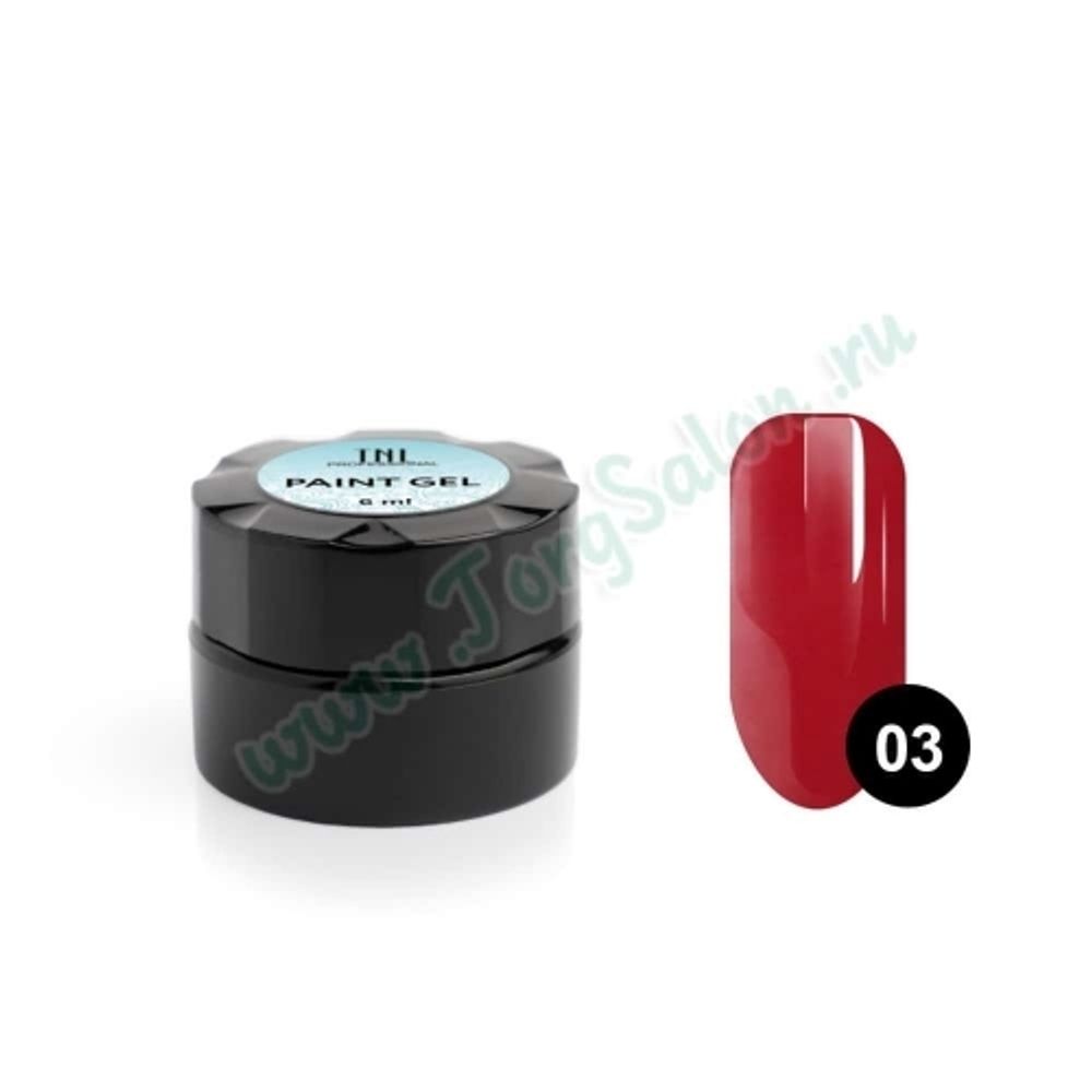 Гель-краска для дизайна ногтей TNL №03  (красная), 6 мл.
