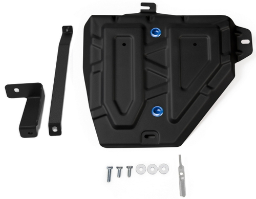 Защита топливного бака Rival для Hyundai Creta I, II (V - 1.6; 2.0) 2016-2021 2021-н.в., сталь 1.5 мм, с крепежом, штампованная, 111.2365.1