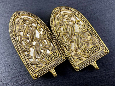 Фибула. Лексвиг, Норвегия 10 в. с серебрением (пара)