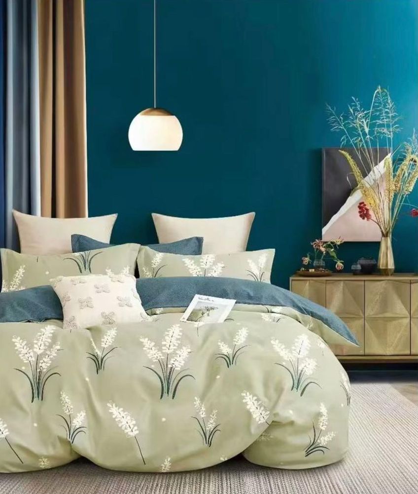ZEPHYR HOME Двуспалка Фланель ЗЕленый колоски