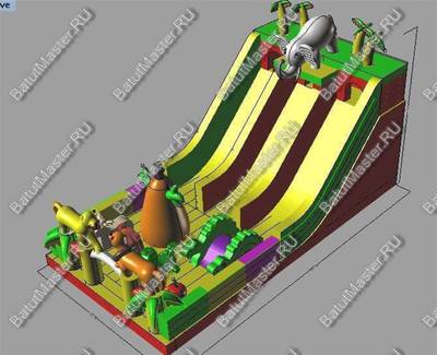 Коммерческий надувной батут "Сафари парк" 15*7*7 м