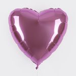 F Шар Сердце 18''/46 см, светло розовый Металлик Pink (БГ-15)
