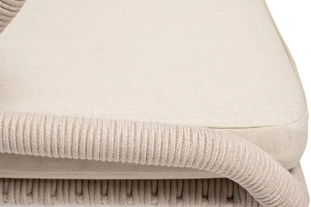 "Малага" обеденная группа на 4 персоны со стульями "Милан", каркас белый, роуп бежевый