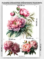 Трансфер для декупажа переводной рисунок для поверхностей пион 019