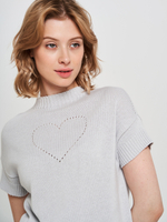 Джемпер "сердечко" светло-серый