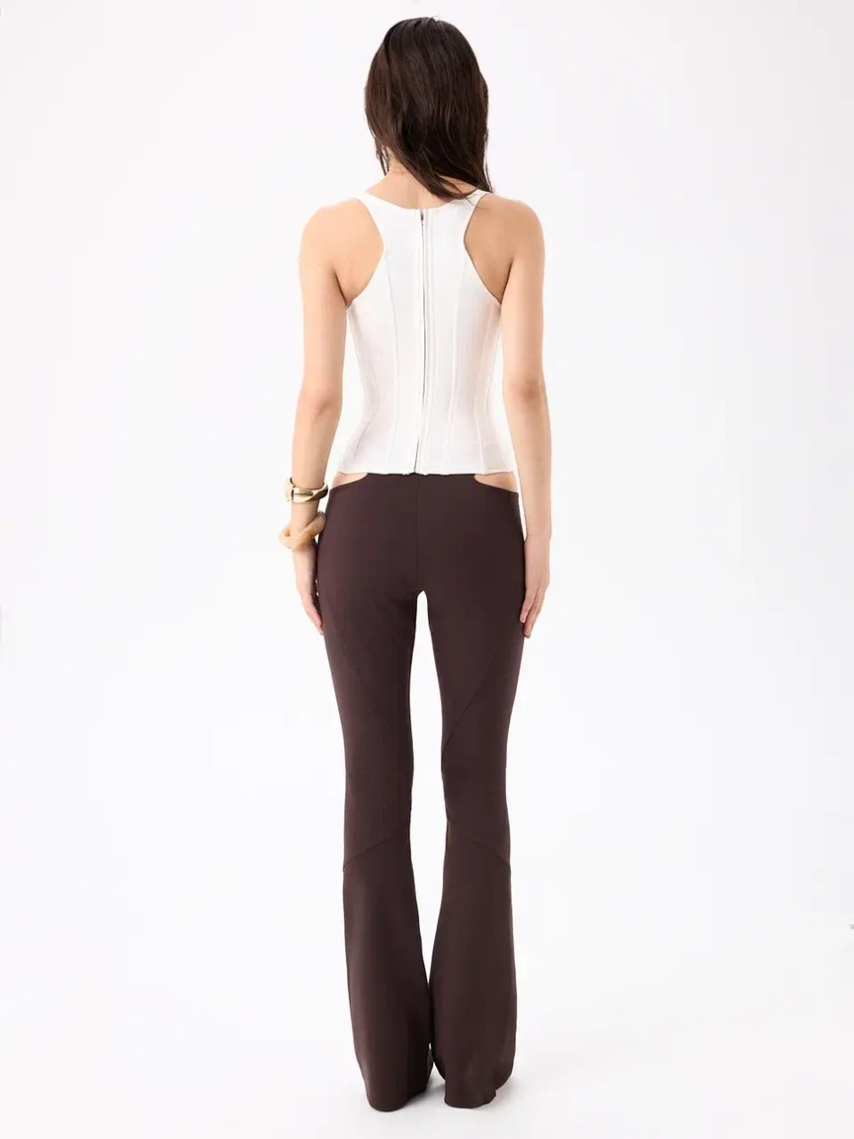 BROWN CUTOUT TROUSERS