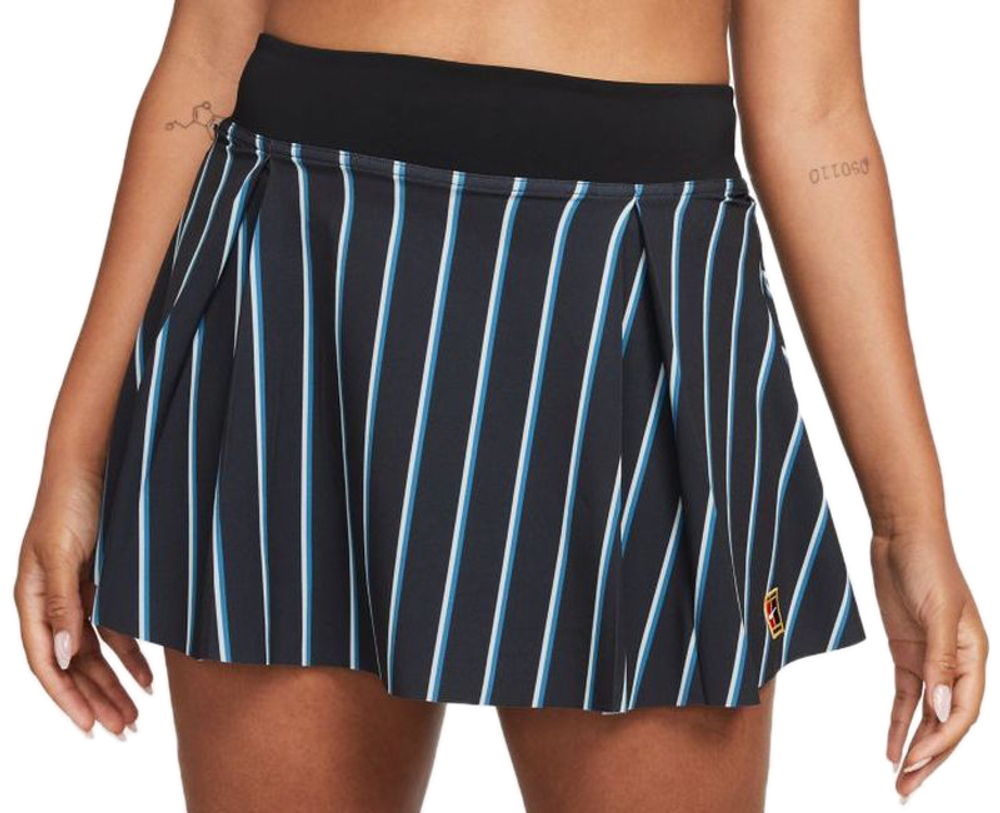 Теннисная юбка Nike Dri-Fit Club Skirt Regular Stripe Tennis Heritage W - black