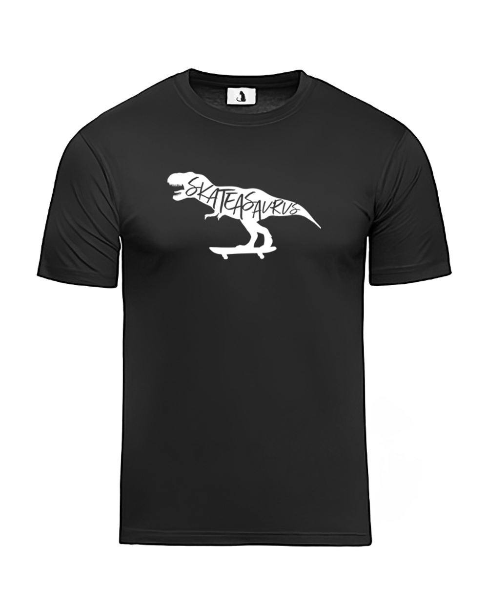 Футболка Skateasaurus unisex черная с белым рисунком