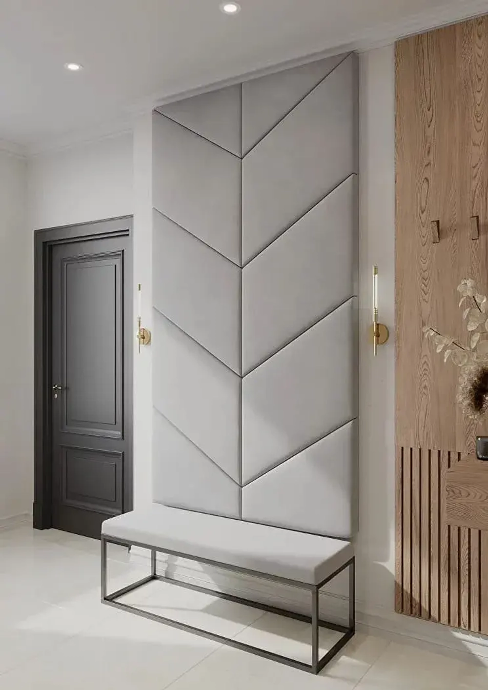 Мягкие панели и сиденье в прихожую