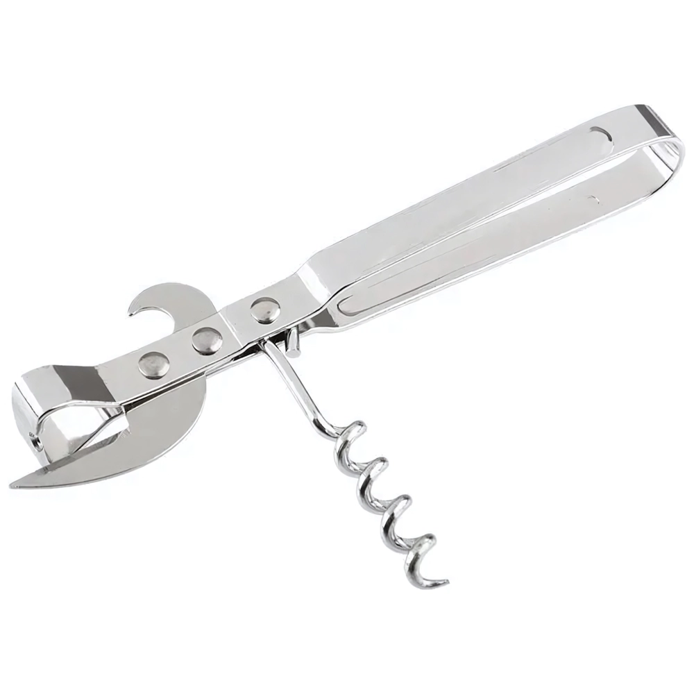 Штопор многофункциональный, SEMPLICE, размер: 14,5*3,5 см, хромированный металл