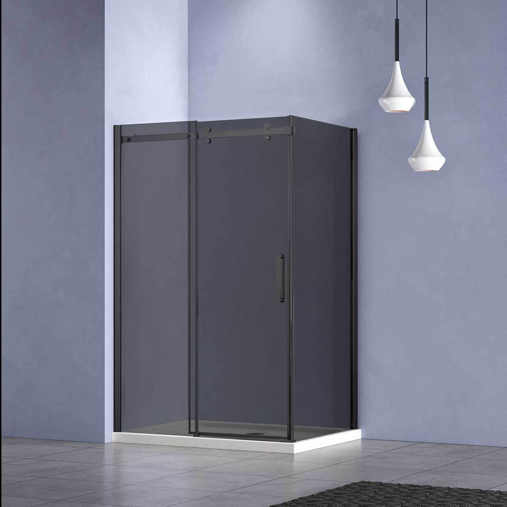 Душевой уголок Como-N VSR-4CN9012CGB, 1200*900, черный, стекло тонированное, , шт