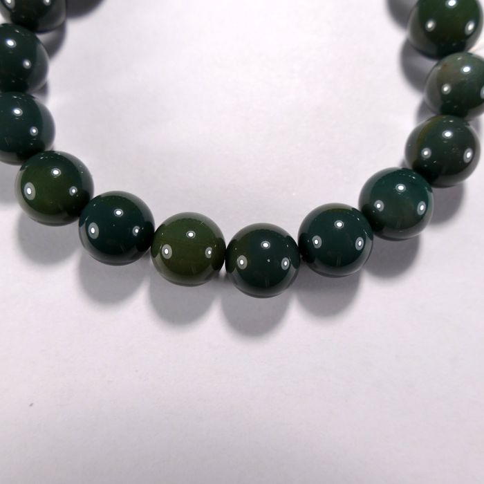 Бусина из агата Алашанского, зелено-коричневого, шар гладкий 11 мм