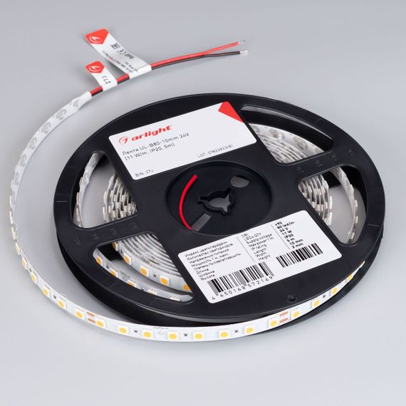 Светодиодная лента Arlight 11W/m 80Led/m 5060SMD теплый белый 5M UL-B80-10mm 24V Warm3500 041375