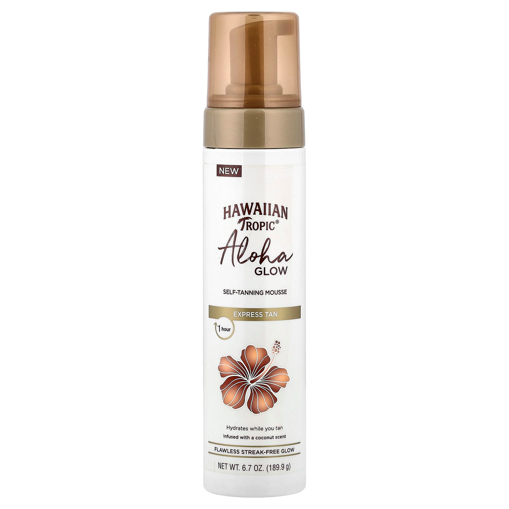 Hawaiian Tropic, Aloha Glow, мусс-автозагар, экспресс-загар, кокос, 189,9 г (6,7 унции)