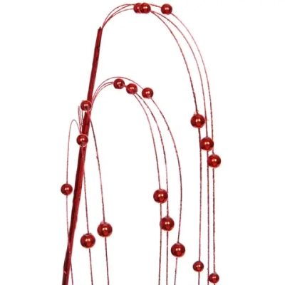 Ветка декоративная «Изящный жемчуг» 117 см, Красный