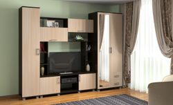 Гостиная "Ева" № 3 (венге\дуб млечный), ЛДСП, MODERN