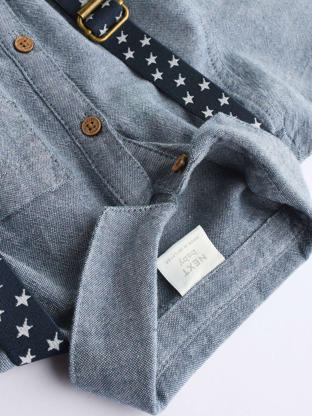 Боди с длинным рукавом и брюки на подтяжках в комплекте для малышей Next Q96-750, Темно-синий