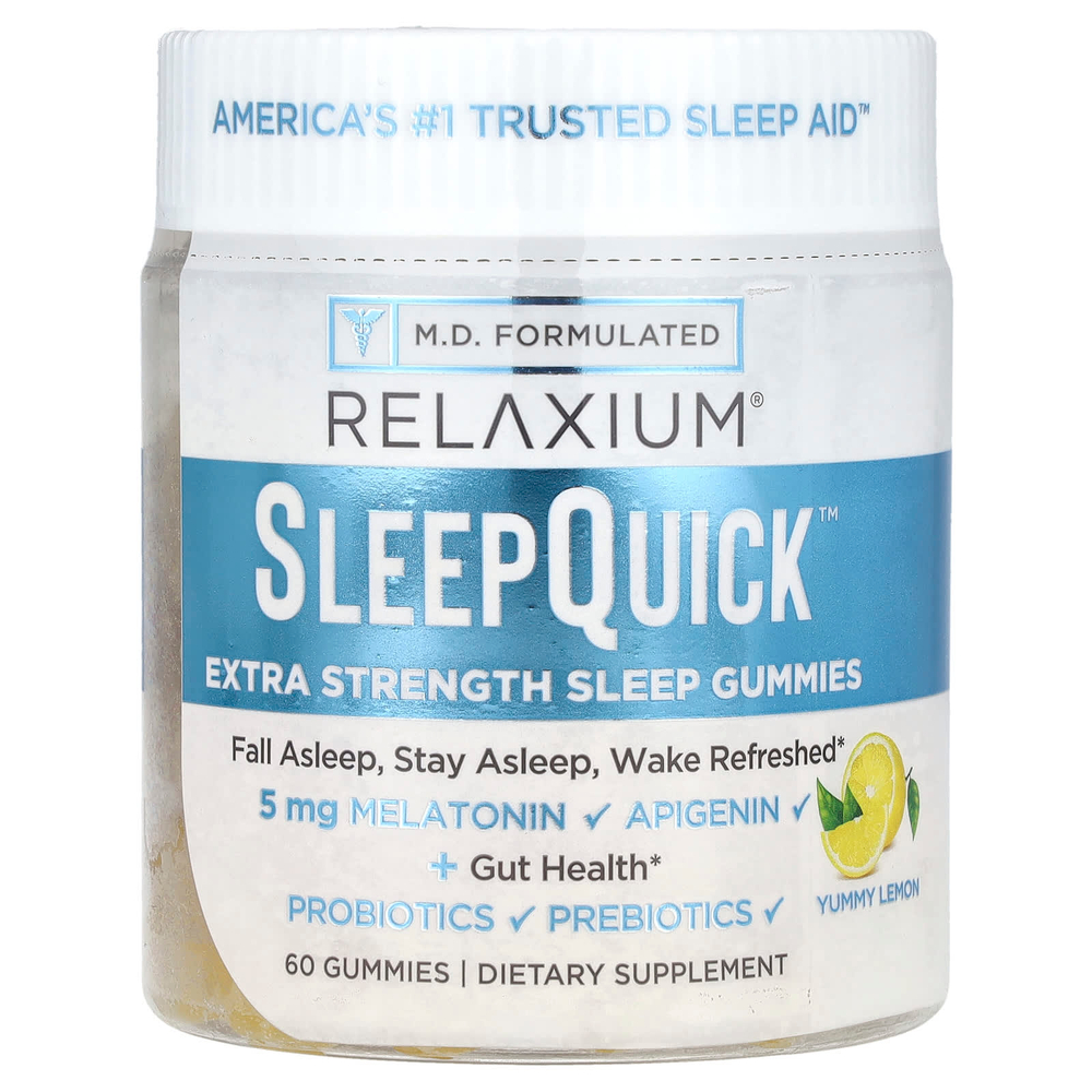 Relaxium, SleepQuick™, жевательные таблетки, со вкусом лимона, 60 жевательных таблеток