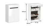 Тумба универсальная (для обуви) Стокгольм белый/белый глянец