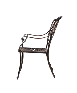 Обеденная мебель из литого алюминия — белая, стол ВИНТАЖ «VINTAGE» D80   + 2 кресла Феникс «FENIX»