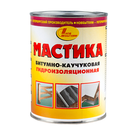 Мастика битумно-каучуковая гидроизоляционная Новбытхим, 1 л