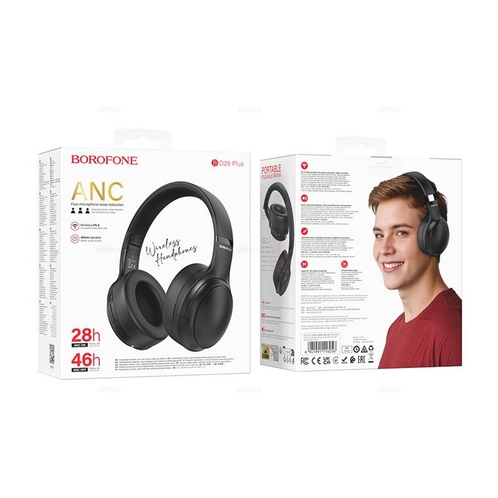 Накладные наушники Borofone ANC BO29 Plus (black)